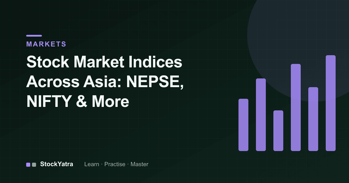 Bar chart of Asian stock market indices