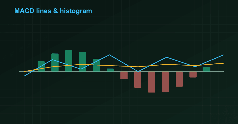MACD lines and histogram