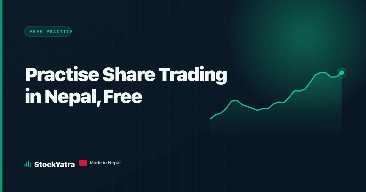 Practise share trading in Nepal for free — rising line chart cover