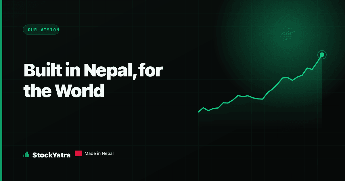 StockYatra cover reading Built in Nepal, for the World, with a rising green line