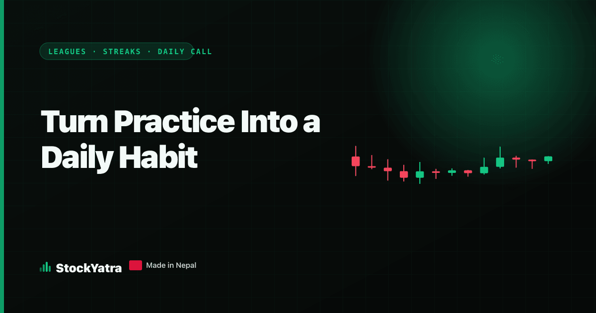 StockYatra cover reading Turn Practice Into a Daily Habit, with bull and bear candlesticks