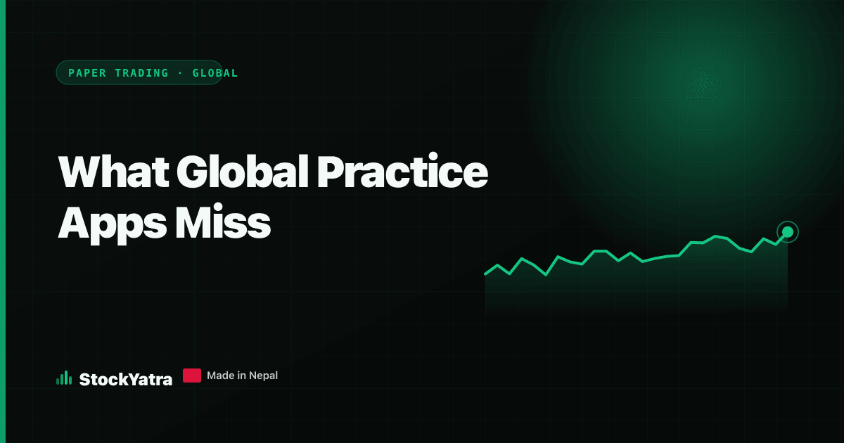StockYatra cover reading What Global Practice Apps Miss, with a rising green line chart
