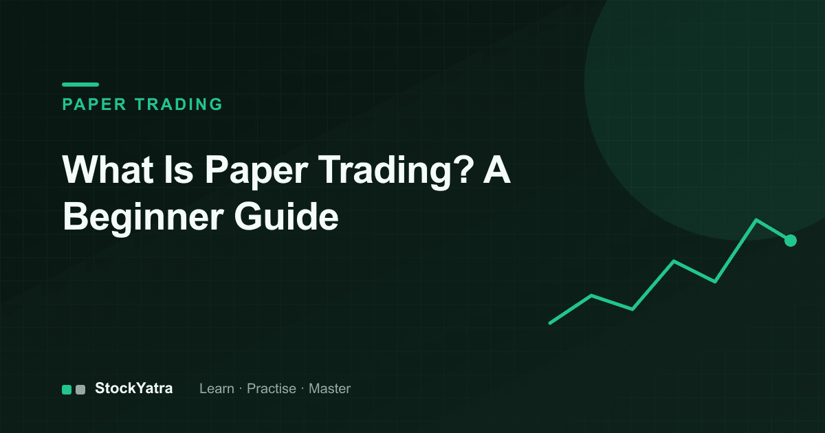 Rising line chart with the words Paper Trading