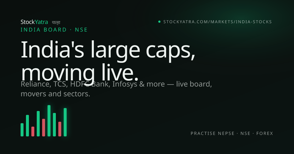 Indian Stocks (NSE) — Live Prices of India's Large Caps — StockYatra